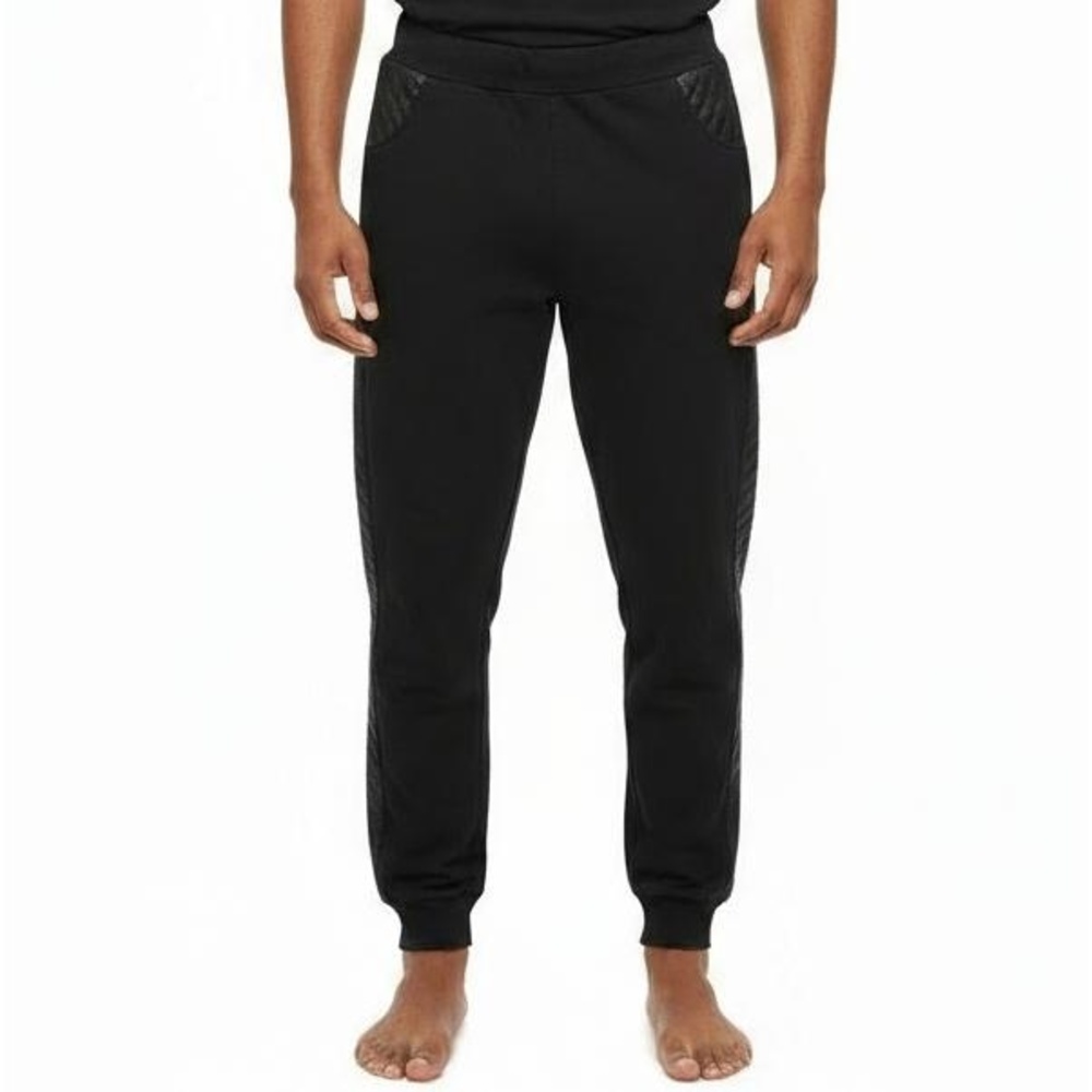 Refuel Mens Black Quilted Cuffed Jogger Athleisure Relaxed Size 2XL Plus Size